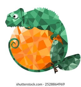 Low-Poly-Stil Eidechse einzeln auf transparentem Hintergrund. Geometrischer abstrakter Salamander. Low-Poly-Kunst. Vektorgrafik kann Postkarte Zoo Poster T-Shirt-Druck verwendet. EPS 10