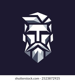 Logotipo bajo del estilo polivinílico del hombre con una barba