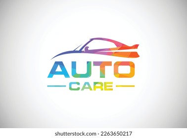 Low poly style logo sign symbol for the automotive company