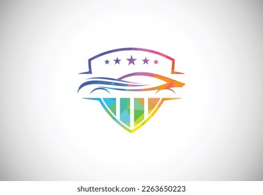 Low poly style logo sign symbol for the automotive company