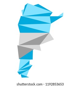 Low Poly style map of Argentina. Vector illustration design