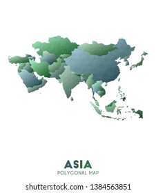 Low poly style map of Asia with vector illustration design.