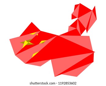Low Poly style map of China. Vector illustration design