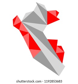 Low Poly style map of Peru. Vector illustration design