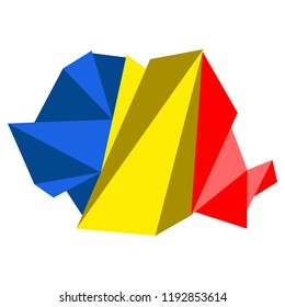 Low Poly style map of Romania. Vector illustration design