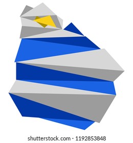 Low Poly style map of Uruguay. Vector illustration design