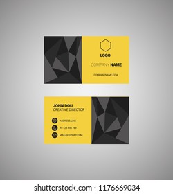 Low poly style modern design business card. Vector.