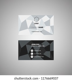 Low poly style modern design business card. Vector.