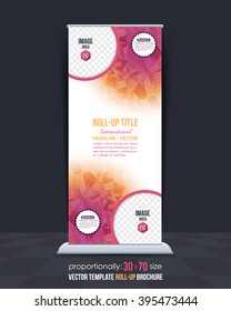Low Poly Style Multi Colors Roll-Up Banner Design