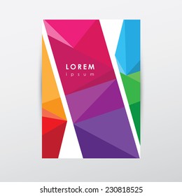 low poly style multicolored brochure cover template design for business presentations