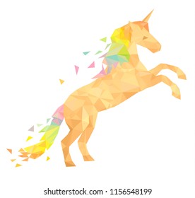 Low poly style Rainbow unicorn 
