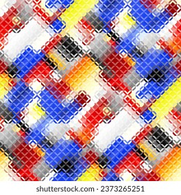 Low poly style seamless pattern. Tileable image. Small squares with glass effect. Seamless diagonal glass mosaic pattern.