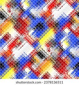 Low poly style seamless pattern. Tileable image. Small squares with glass effect. Seamless diagonal glass mosaic pattern.