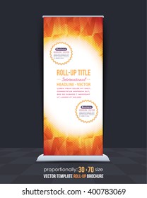 Low Poly Style Summer Colors Roll-Up Banner Design