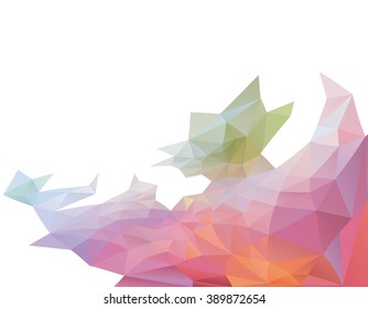 Low poly style vector abstract elements on a white background. Abstract colorful futuristic background