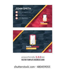 Low Poly Style Vector Business Card Design