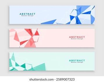 low poly style wide web slider template for corporate information vector