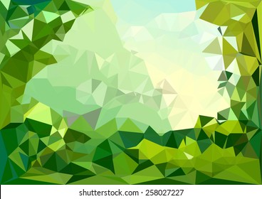 Low poly summer day background