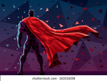 Low poly superhero background. No transparency used. Basic (linear) gradients.