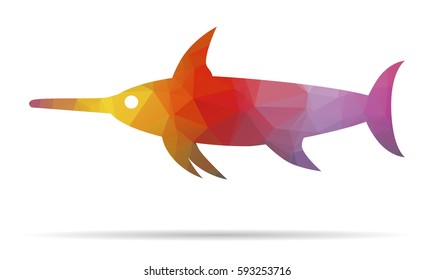 low poly swordfish