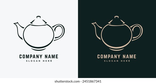 Diseño de logotipo de bajo poli y té, diseño de Vector 