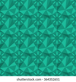 Low poly teal gem-like seamless background