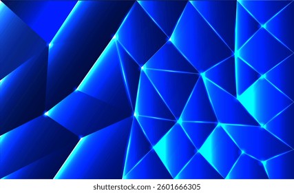 Low poly technology blue color vector background design