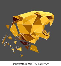 low poly tiger art illustration based vector
