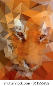Low Poly Tiger Face Vector Illustration