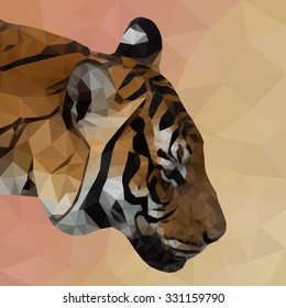 Low Poly Tiger Illustration.