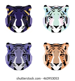 Low poly tigers set