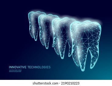 El concepto médico de protección de dientes de popa baja. Asistencia sanitaria para la reconstrucción del esmalte de pasta dental. Procedimiento odontológico poligonal saludable flecha de brillo alrededor de la ilustración del vector dental