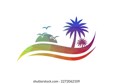 Low  Poly and Tours and Travel logo design, Vector illustration
