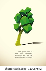 low poly tree 3d imitation . Vector illustration.