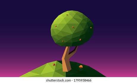 LOW POLY TREE SCENE vector
