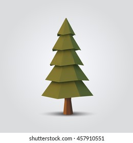 low poly tree vector illustration. geometric polygonal element for poster, banner, flyer