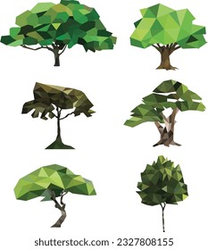 low poly trees editable eps