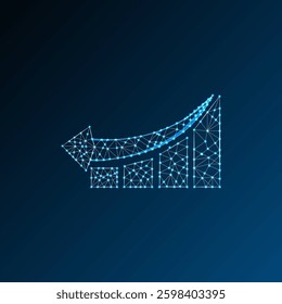 Low poly trend down icon vector design