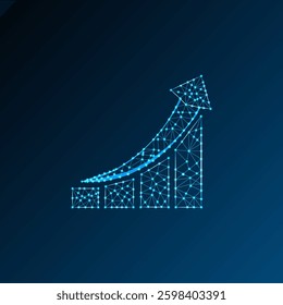 Low poly trend up icon vector design