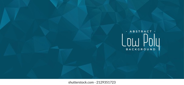banner de triángulo bajo de poli en color azul