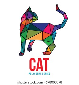 LOW POLY TRIANGLE LOGO ICON CAT PET POLYGONAL