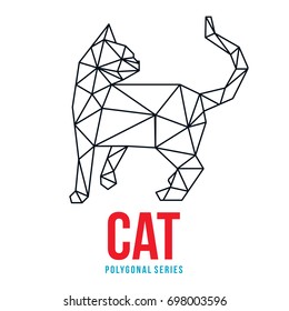 LOW POLY TRIANGLE LOGO ICON CAT PET POLYGONAL
