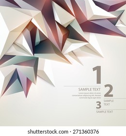 Low poly triangular background. Infographics template. Vector illustration