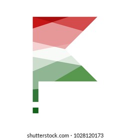 Low poly triangular Hungary flag polygonal color effect. Vector isolated