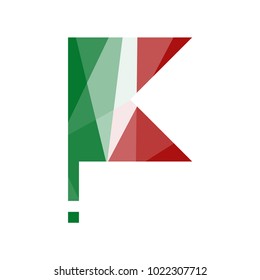 Low poly triangular Italy flag polygonal color effect. Vector isolated
