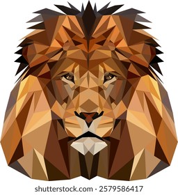 Low poly triangular lion head 