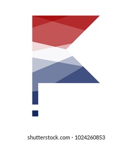 Low poly triangular Netherlands flag polygonal color effect. Vector isolated