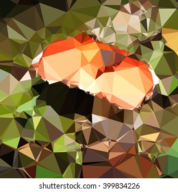 Low poly triangulated saturated colors nature.