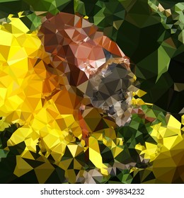 Low poly triangulated saturated colors nature.