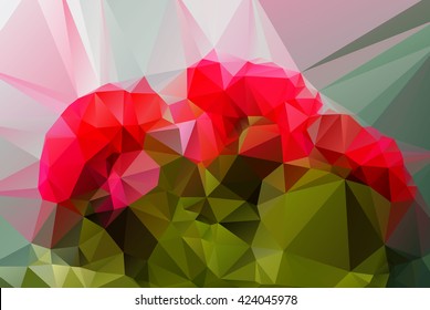 Low poly triangulated saturated colors nature.